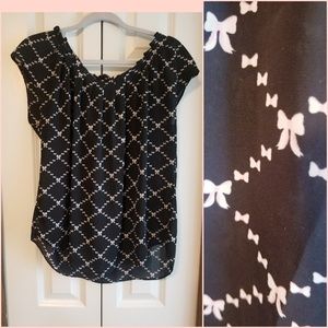 Lauren Conrad black and bow blouse